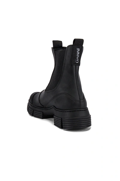 Ganni City Recycled Rubber Ankle Boots Black In Black