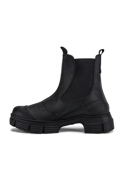Ganni City Recycled Rubber Ankle Boots Black In Black