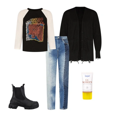 Ganni City Recycled Rubber Ankle Boots Black In Black