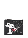 KARL LAGERFELD K Choupette Love Faux Leather Pouch, Black