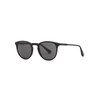 Shop Taylor Morris Eyewear George Arthur Black Oval-frame Sunglasses In Black And Grey