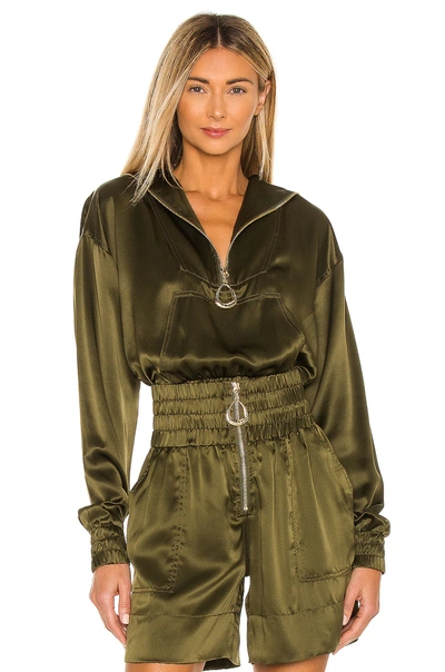 Shop Divine Héritage X Revolve Silk Pullover In Olive