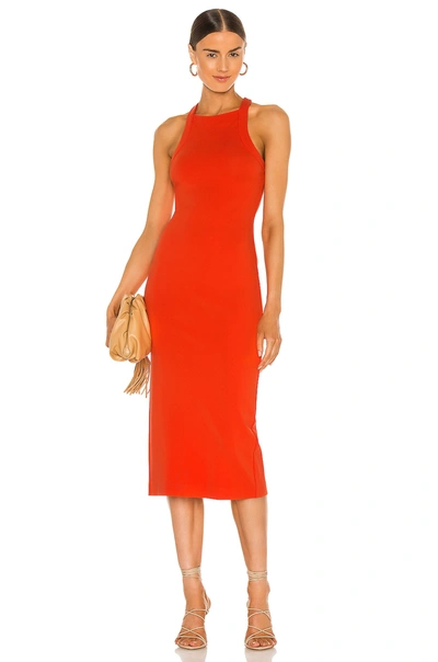 Shop Nbd Hollie Midi Dress In Red Orange