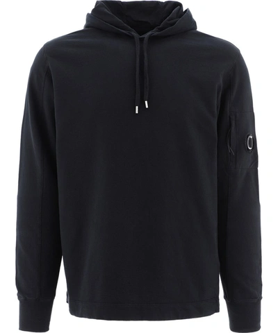 Shop C.p. Company Goggle Detailed Hoodie In Black