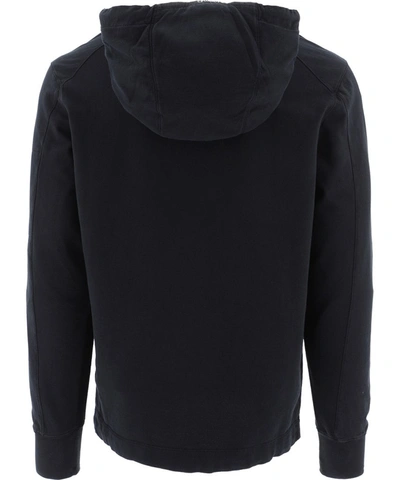 Shop C.p. Company Goggle Detailed Hoodie In Black