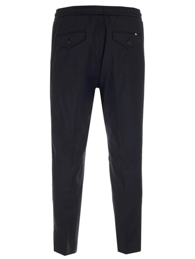 Shop Moncler Drawstring Tapered Pants In Black