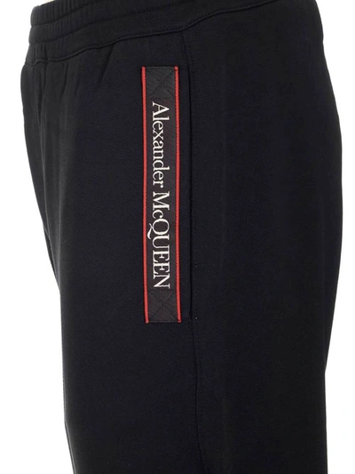 Shop Alexander Mcqueen Selvage Logo Jogger Pants In Black