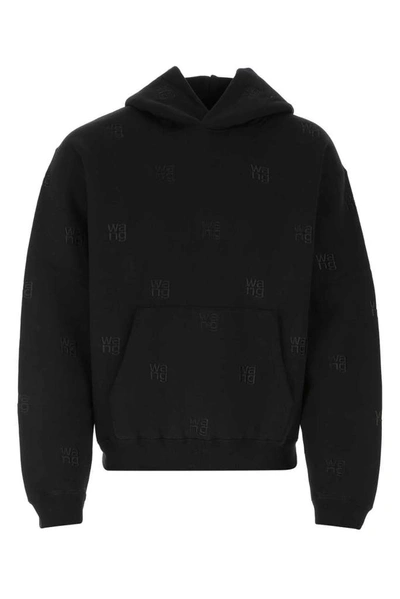 Shop Alexander Wang Logo Embroidered Hoodie In Black