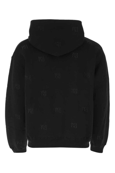 Shop Alexander Wang Logo Embroidered Hoodie In Black