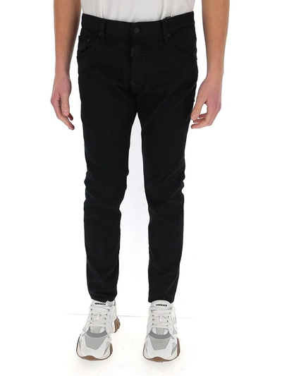 Shop Dsquared2 Slim Fit Denim Jeans In Black