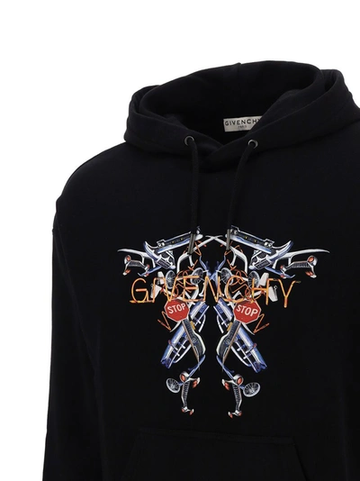 Shop Givenchy Neon Lights Hoodie In Black