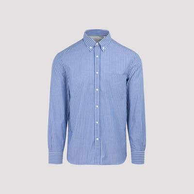 Shop Brunello Cucinelli Striped Shirt In Blue