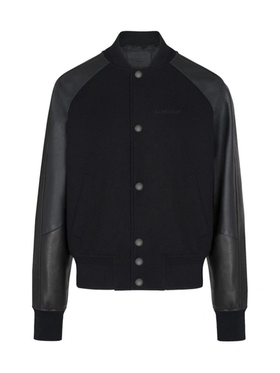 Shop Givenchy Raglan Sleeve Bomber Jacket In Black