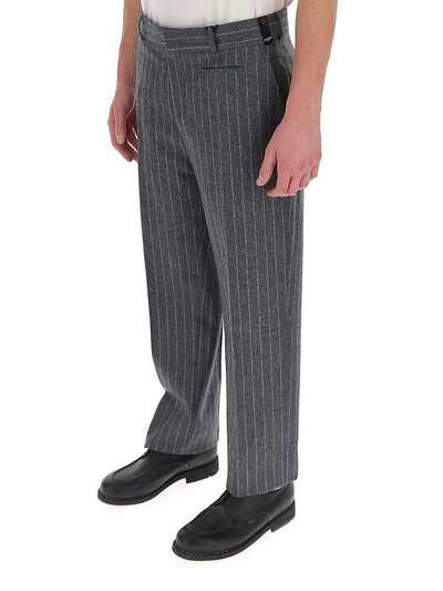 Flannel pinstriped pants in grey - Fendi