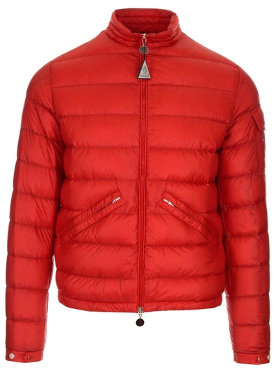 Moncler Quilted Zipped Padded Jacket In Red | ModeSens