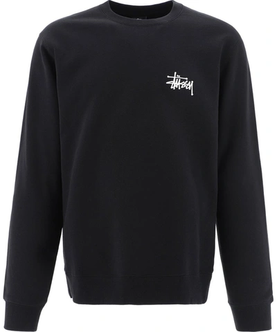 Shop Stussy Stüssy Basic Logo Print Sweatshirt In Black