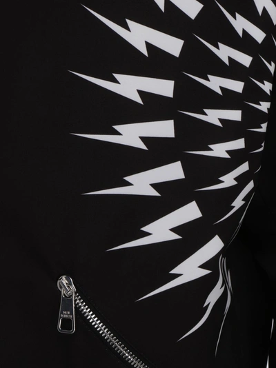 Shop Neil Barrett Nail Barrett Lightning Bolt Printed Reversible Jacket In Multi