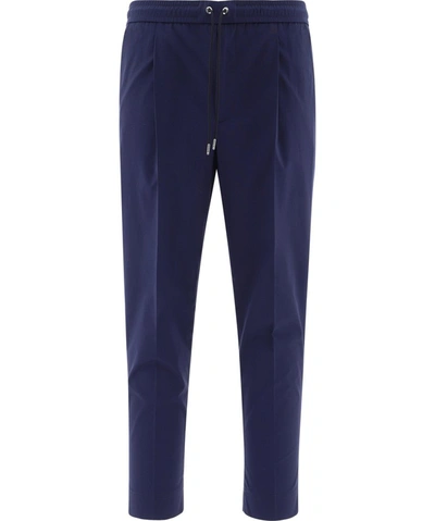 Shop Moncler Drawstring Pants In Blue