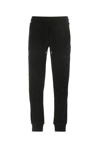 Shop Moncler Logo Embroidered Track Pants In Black