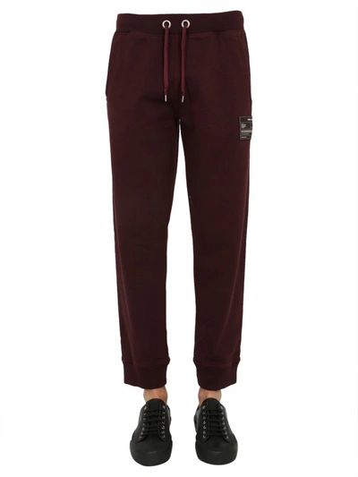 Shop Helmut Lang Logo Patch Sweatpants In Red