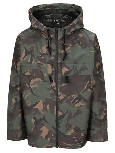Shop A.p.c. Samy Camouflage Hooded Jacket In Multi