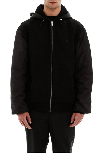 Shop Marcelo Burlon County Of Milan Zipped Relax Fit Jacket In Black
