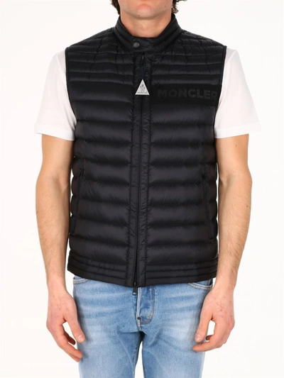 Shop Moncler Roussilon Padded Vest In Black