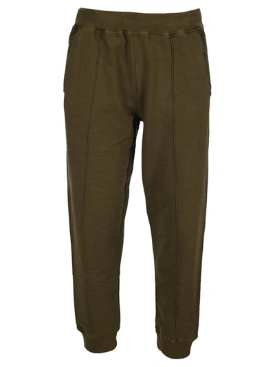 Shop Helmut Lang Strap Detail Sweatpants In Green