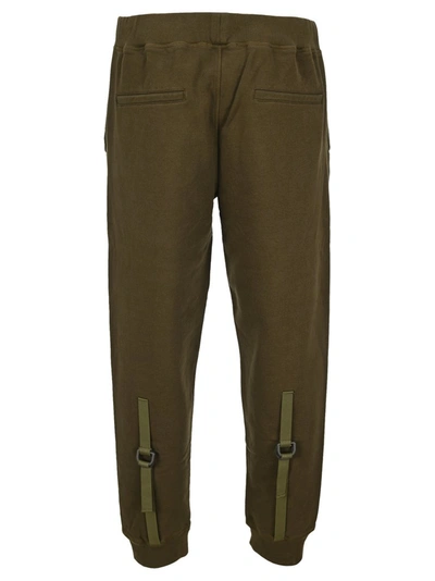 Shop Helmut Lang Strap Detail Sweatpants In Green