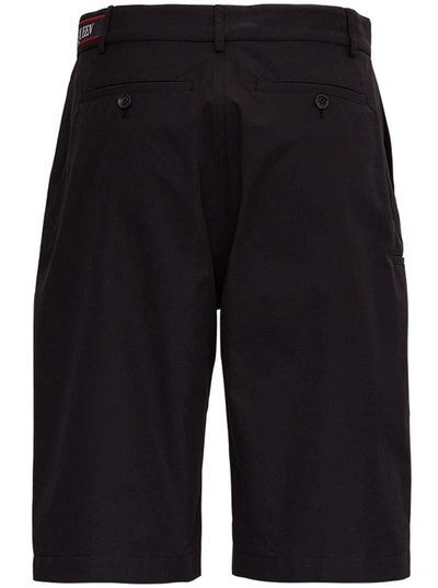 Shop Alexander Mcqueen Logo Waistband Bermuda Shorts In Black
