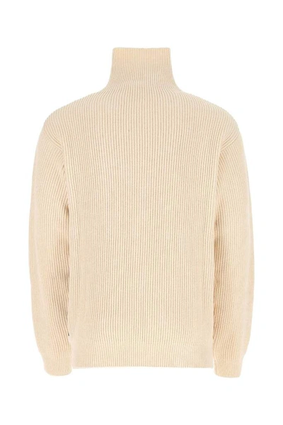 Shop Jil Sander Text Detailed Sweater In Beige