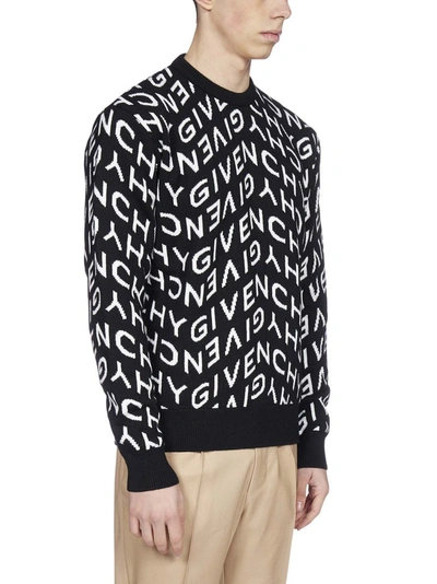 Shop Givenchy Refracted Logo Jacquard Sweater In Black