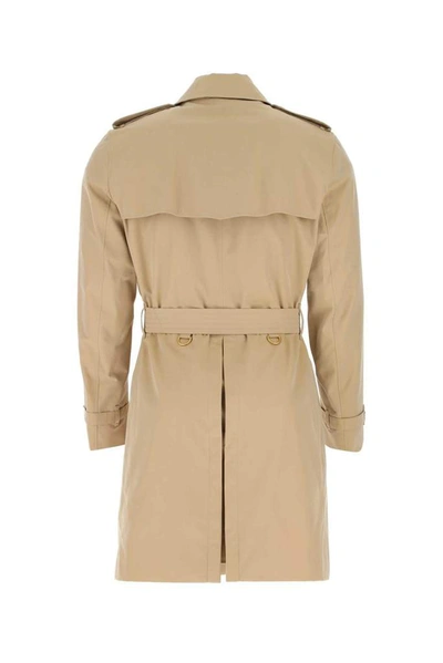 Shop Burberry Kensington Heritage Mid Length Trench Coat In Beige