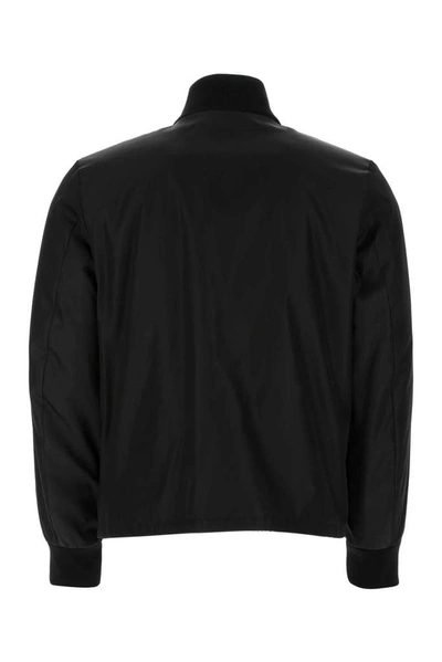 Shop Prada Logo Plaque Blouson Jacket In Black