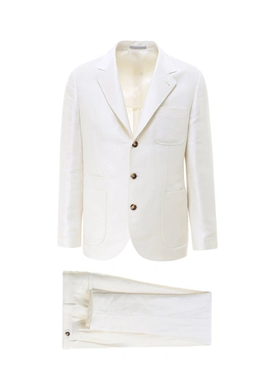 Shop Brunello Cucinelli Single Breasted Suit In White