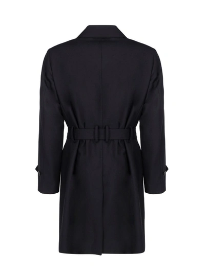 Shop Dolce & Gabbana Double Breasted Trench Coat In Black