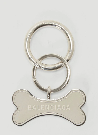 Shop Balenciaga Pets Keyring In Silver