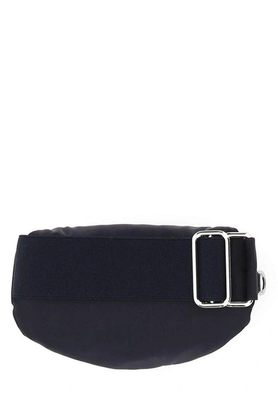 Shop Prada Logo Plaque Mini Pouch Bag In Blue