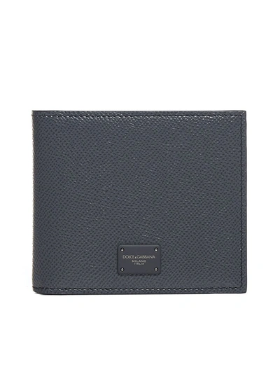 Shop Dolce & Gabbana Logo Bifold Wallet In Blue