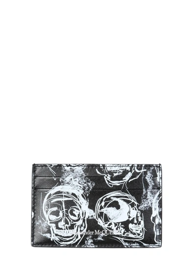 Shop Alexander Mcqueen Painted Skull Cardholder In Multi