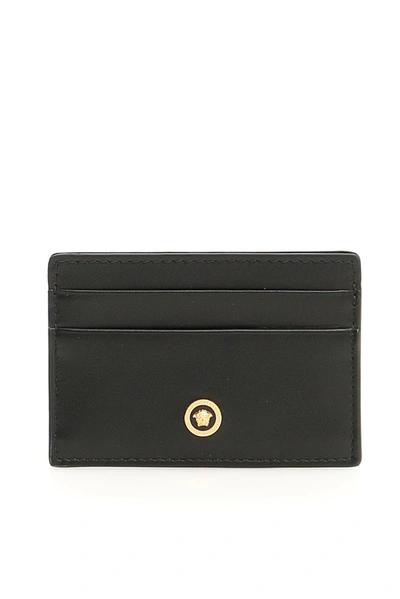 Shop Versace Medusa Plaque Cardholder In Black