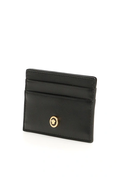 Shop Versace Medusa Plaque Cardholder In Black