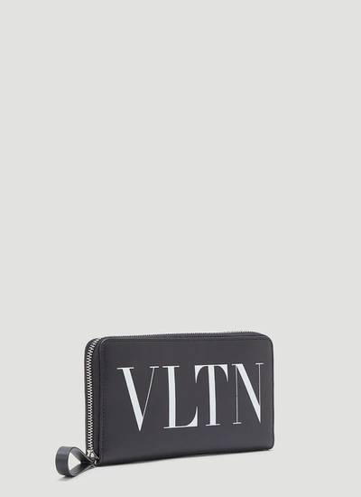 Shop Valentino Vltn Zip Around Continental Wallet In Black