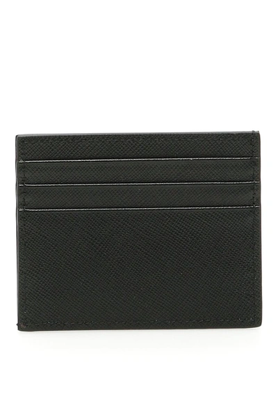 Shop Prada Logo Plaque Cardholder In Black