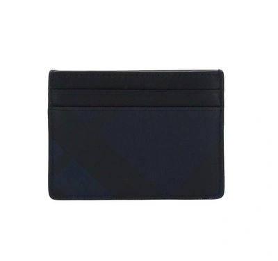 Shop Burberry London Check Card Case In Navy