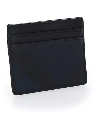 Shop Burberry London Check Card Case In Navy