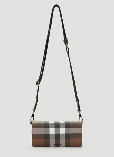 Shop Burberry Ollie Check Strap Wallet In Multi
