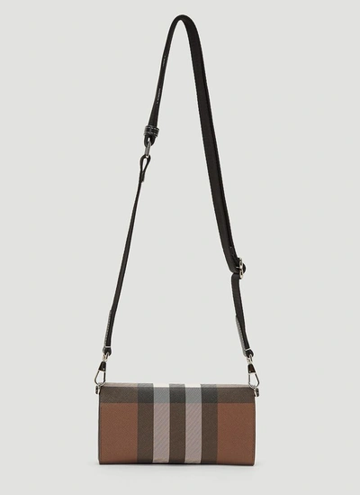 Shop Burberry Ollie Check Strap Wallet In Multi