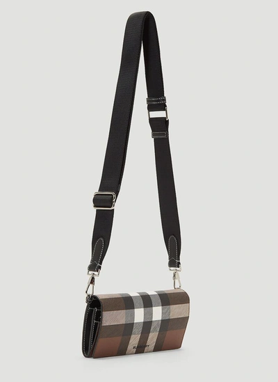 Shop Burberry Ollie Check Strap Wallet In Multi