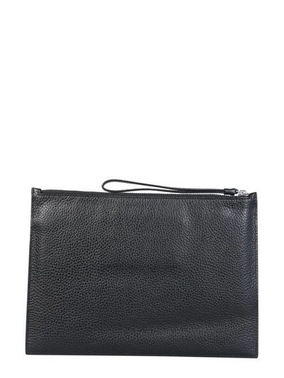 Shop Kenzo Logo Embossed Clutch Bag In Black